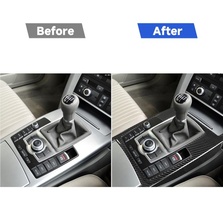 Car Carbon Fiber Gear Shift Position + Side Panel Decorative Sticker for Audi A6 2005-2011, Right Drive, High Configuration, Gear Shift Position Right Drive, High Configuration