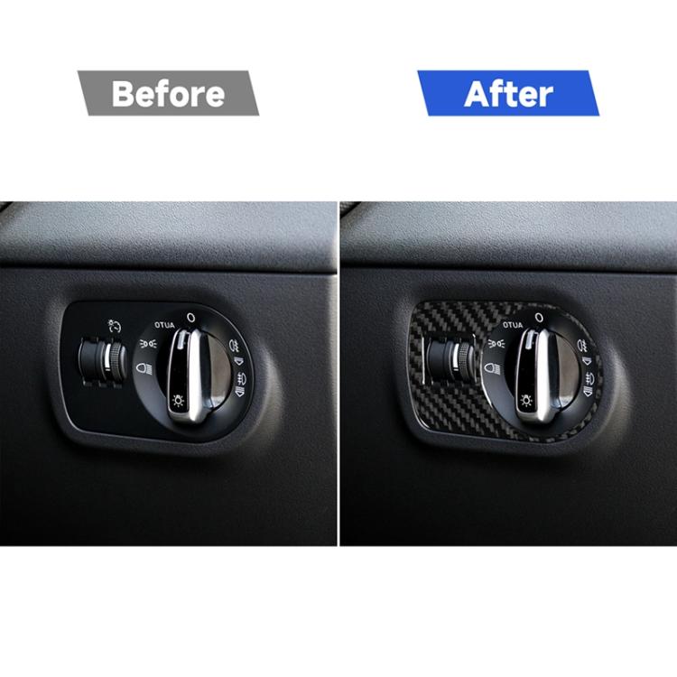 Car Carbon Fiber Headlight Switch Decorative Sticker for Audi TT 8n 8J MK123 TTRS 2008-2014, Right Drive, Headlight Switch, Right Drive