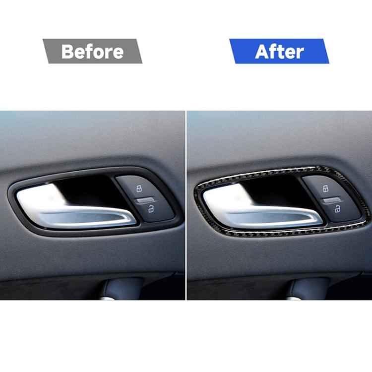 Car Carbon Fiber Door Handle Frame Decorative Sticker for Audi TT 8n 8J MK123 TTRS 2008-2014, Left and Right Drive Universal, Door Handle Frame