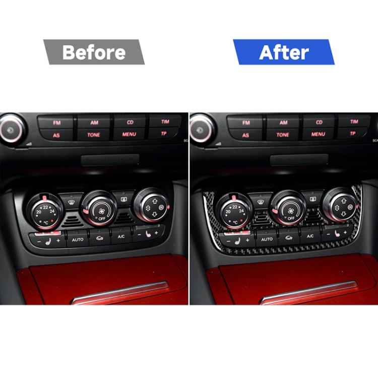 Car Carbon Fiber Air Conditioning Button Decorative Sticker for Audi TT 8n 8J MK123 TTRS 2008-2014, Left and Right Drive Universal, Air Conditioning Button