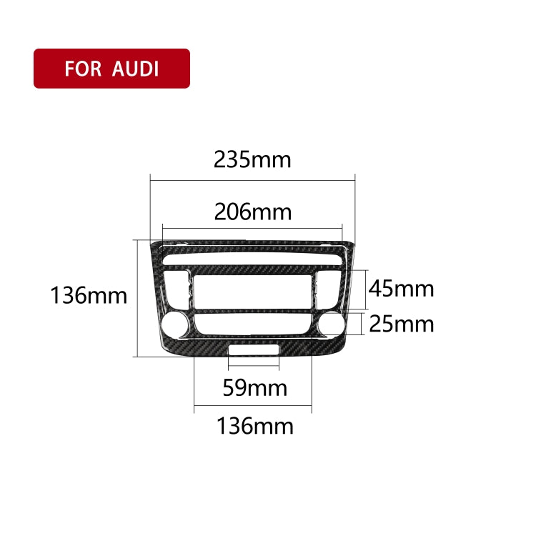 Car Carbon Fiber Air Conditioning CD Panel Decorative Sticker for Audi TT 8n 8J MK123 TTRS 2008-2014, Left and Right Drive Universal, B Style, Air Conditioning CD Panel B