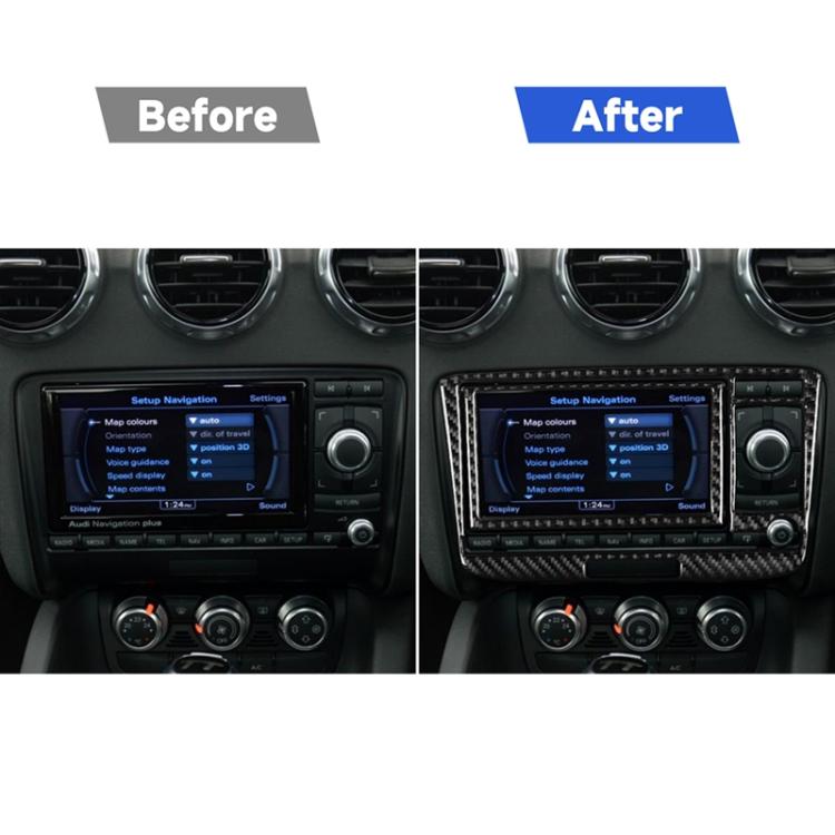 Car Carbon Fiber Air Conditioning CD Panel Decorative Sticker for Audi TT 8n 8J MK123 TTRS 2008-2014, Left and Right Drive Universal, A Style, Air Conditioning CD Panel A