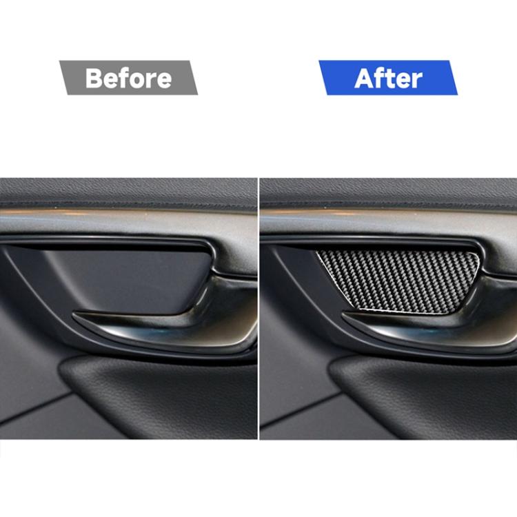 4 PCS Car Carbon Fiber Inner Door Bowl Decorative Stickers for Volvo V60 2010-2017 / S60 2010-2018, Left and Right Drive Universal, Inner Door Bowl