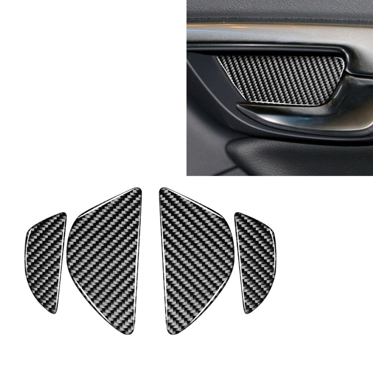 4 PCS Car Carbon Fiber Inner Door Bowl Decorative Stickers for Volvo V60 2010-2017 / S60 2010-2018, Left and Right Drive Universal, Inner Door Bowl