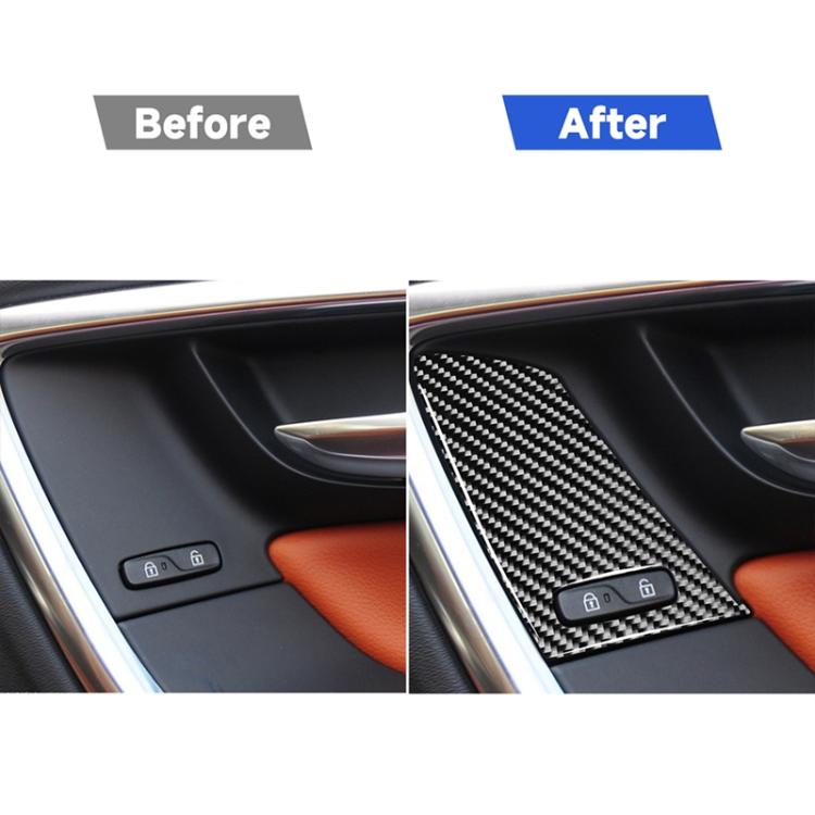 4 PCS Car Carbon Fiber Window Lifting Button Decorative Stickers for Volvo V60 / XC60 2010-2017 / S60 2010-2018, Right Drive, Window Lifting Button, Right Drive C