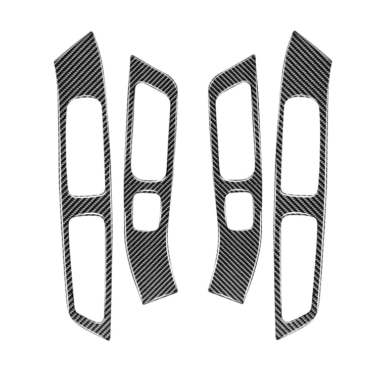 4 PCS Car Carbon Fiber Window Lifting Panel Decorative Stickers for Volvo V60 2010-2017 / S60 2010-2018, Left and Right Drive Universal, Window Lifting Panel