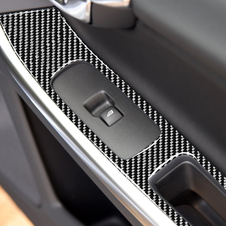 4 PCS Car Carbon Fiber Window Lifting Panel Decorative Stickers for Volvo V60 2010-2017 / S60 2010-2018, Left and Right Drive Universal, Window Lifting Panel