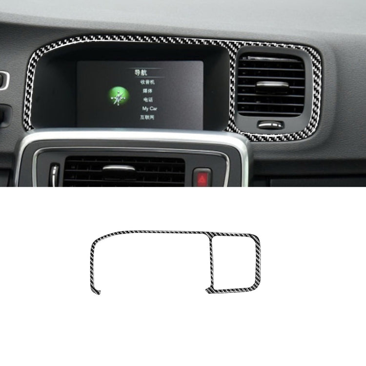Car Carbon Fiber Navigation Frame Decorative Stickers for Volvo V60 2010-2017 / S60 2010-2018, Left Drive, Navigation Frame, Left Drive