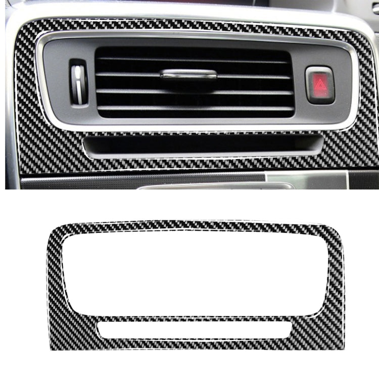 Car Carbon Fiber Central Control Air Outlet Decorative Stickers for Volvo V60 2010-2017 / S60 2010-2018, Left and Right Drive Universal, Central Control Air Outlet
