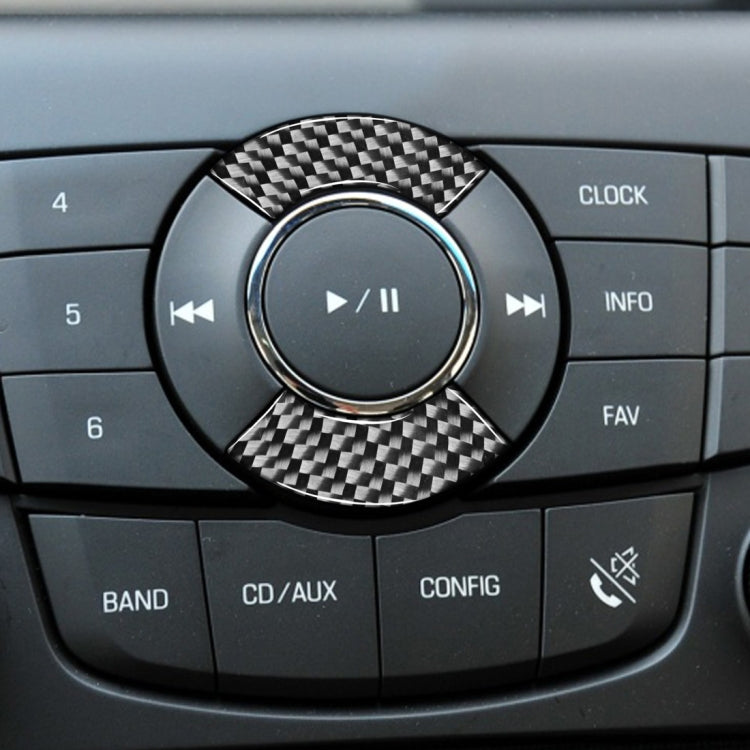 Car Carbon Fiber CD Button Decorative Sticker for Chevrolet Cruze 2009-2015, Left and Right Drive Universal, CD Button