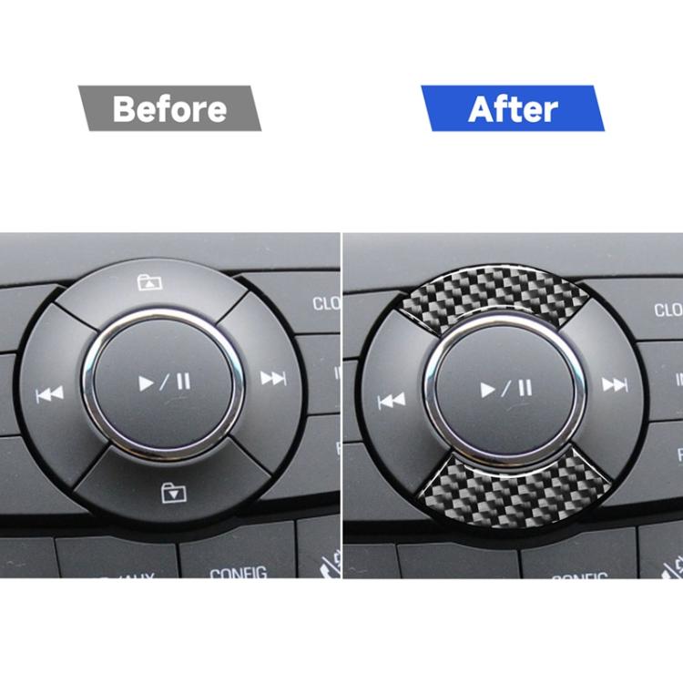 Car Carbon Fiber CD Button Decorative Sticker for Chevrolet Cruze 2009-2015, Left and Right Drive Universal, CD Button