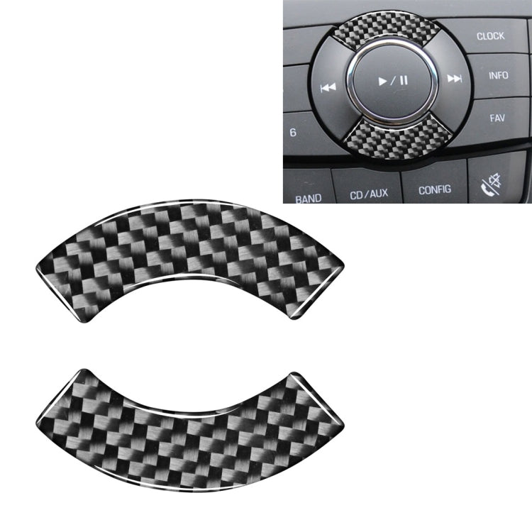 Car Carbon Fiber CD Button Decorative Sticker for Chevrolet Cruze 2009-2015, Left and Right Drive Universal, CD Button