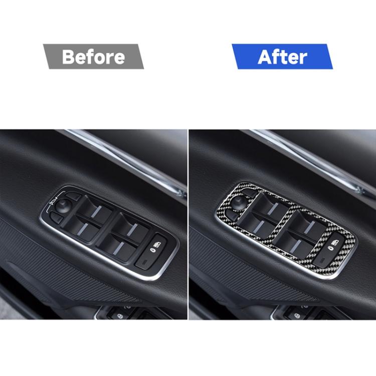 4 in 1 Car Carbon Fiber Lifting Panel Decorative Stickers for Jaguar F-PACE X761 XE X760 2016-2020, Right Drive, Lifting Panel, Right Drive