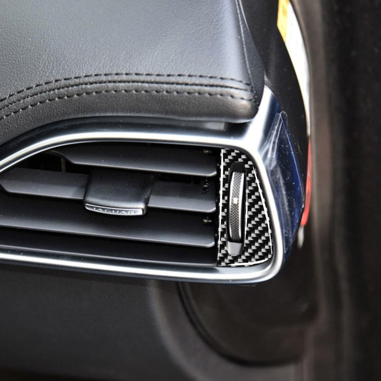 2 PCS Car Carbon Fiber Left and Right Air Outlet Decorative Stickers for Jaguar F-PACE X761 XE X760 XF X260 XJ 2016-2020, Left and Right Drive Universal, Air Outlet