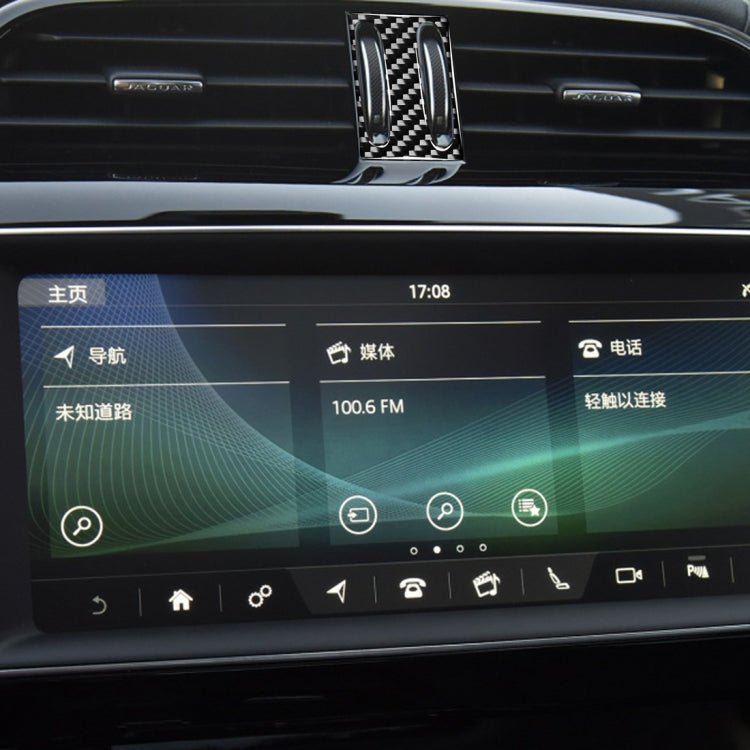 Car Carbon Fiber Middle Air Outlet Decorative Stickers for Jaguar F-PACE X761 XE X760 XF X260 XJ 2016-2020, Left and Right Drive Universal, Middle Air Outlet