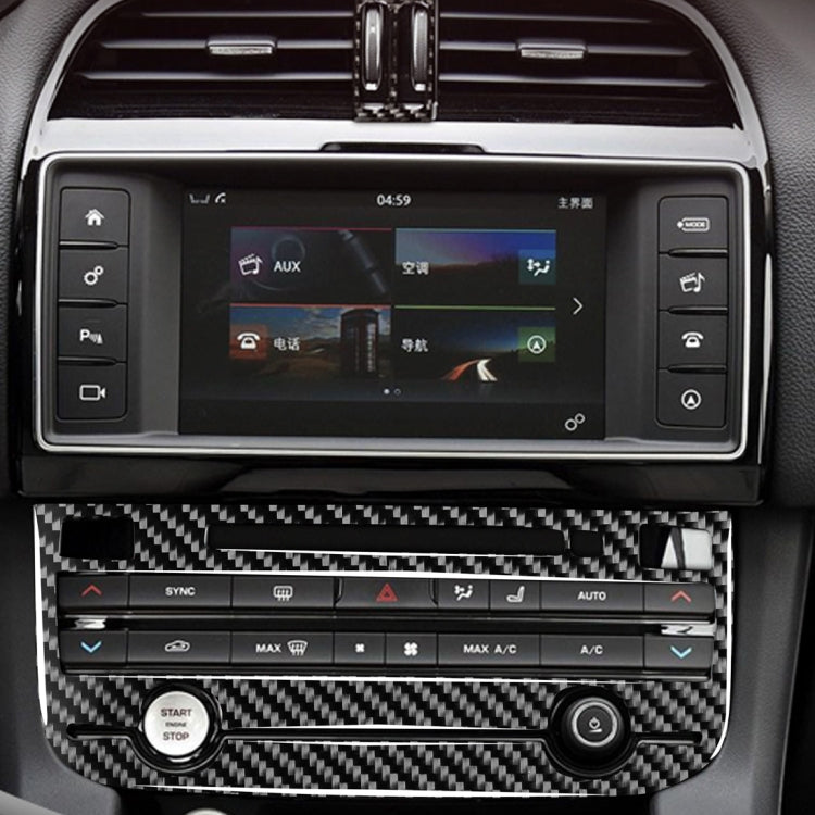 Car Carbon Fiber Air Conditioning Panel Decorative Stickers for Jaguar F-PACE X761 XE X760 XF X260 2016-2020, Left and Right Drive Universal, Air Conditioning Panel