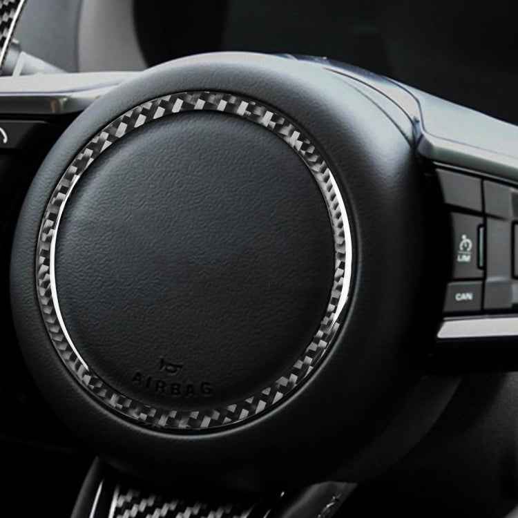 Car Carbon Fiber Steering Wheel Logo Decorative Stickers for Jaguar F-PACE X761 XE X760 XF X260 XJ 2016-2020, Left and Right Drive Universal