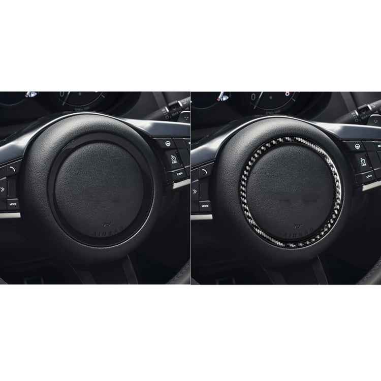 Car Carbon Fiber Steering Wheel Logo Decorative Stickers for Jaguar F-PACE X761 XE X760 XF X260 XJ 2016-2020, Left and Right Drive Universal