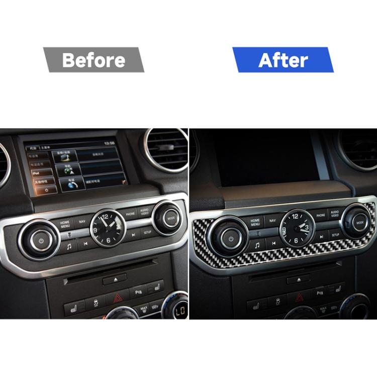 Car Carbon Fiber Time Clock Decorative Sticker for Land Rover Discovery 4 2010-2016, Left and Right Drive Universal, Time Clock