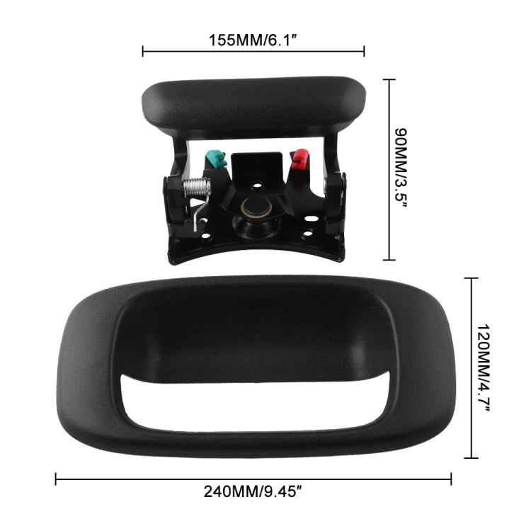 Car Tailgate Handle Trunk Lock Push Button and Bezel Trim Replacement 15997911 for Chevrolet GMC