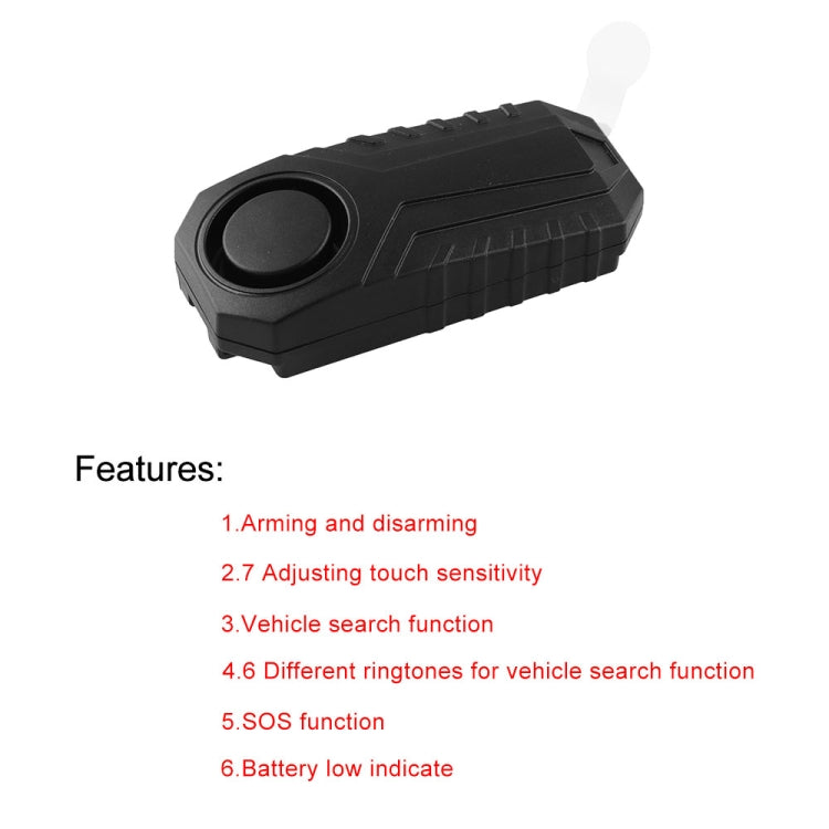 Wireless Anti-Theft Vibration Motorcycle Bicycle Waterproof Security Bike Alarm with Remote, MB-AH024