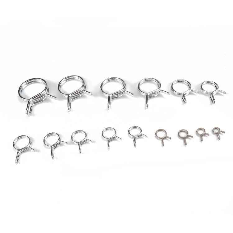 180 PCS Double Wire Spring Tube Clamp Water Pipe Clamps, Size: 5-24mm