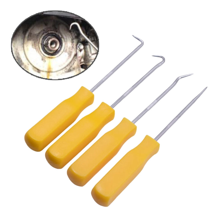 4 PCS Car Pick and Hook Set O Ring Oil Seal Gasket Puller Remover Craft Hand Tool Car Remover Tool Set, Oil Seal Gasket Puller(Yellow), Oil Seal Gasket Puller(Blue)