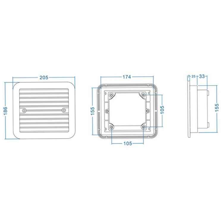 12V White Air Vent with Fan RV Trailer Caravan Mute Side Air Ventilation