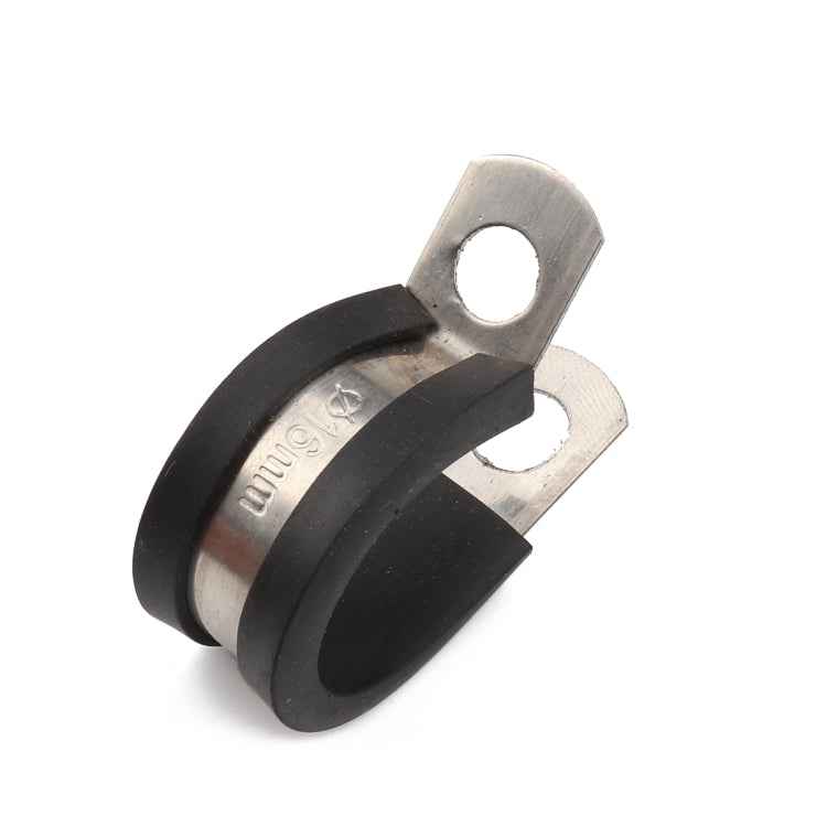 10 PCS Car Rubber Cushion Pipe Clamps Stainless Steel Clamps, Size: 5/16 inch (8mm)