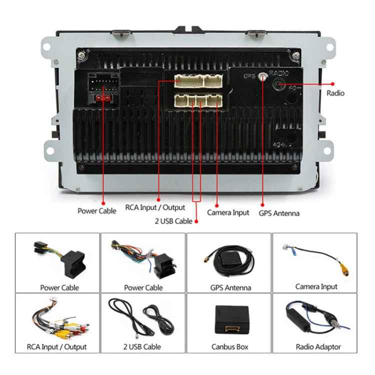 CKVW92 HD 9 inch 2 Din Android 6.0 Car MP5 Player GPS Navigation Multimedia Player Bluetooth Stereo Radio for Volkswagen, Support FM & Mirror Link, Europe Map Version