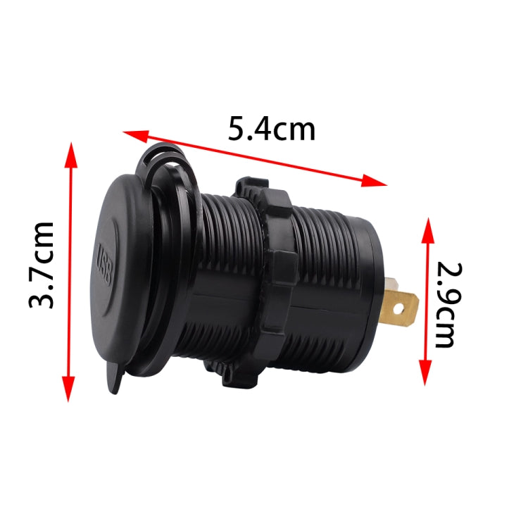 Universal Car Dual USB Charger Power Outlet Adapter 4.2A 5V IP66 with Aperture + 60cm Cable, 4.2A + 60cm Cable(Blue Light), 4.2A + 60cm Cable(Orange Light), 4.2A + 60cm Cable(Red Light)