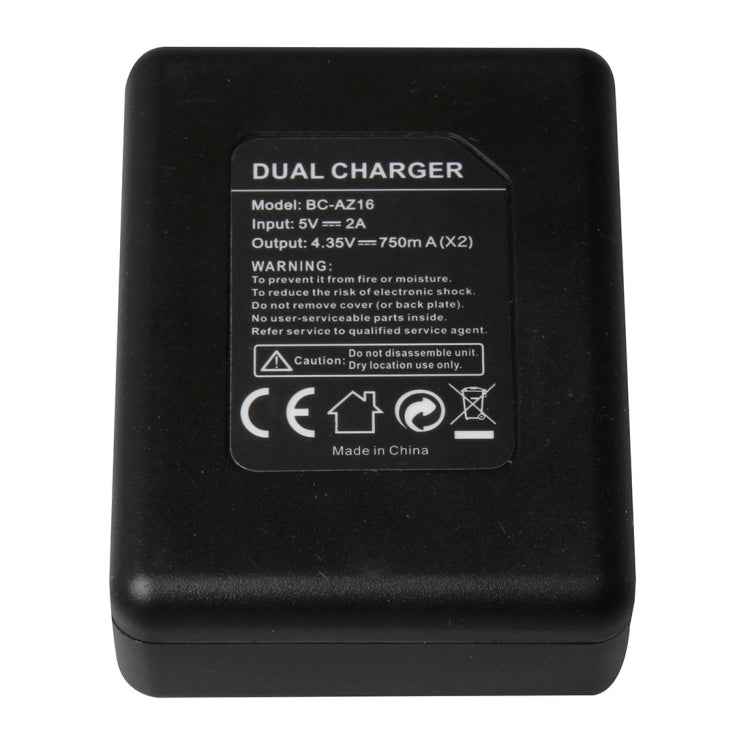 BC-AZ16 Digital Camera USB Dual Batteries Charger for Xiaomi Xiaoyi II 4K