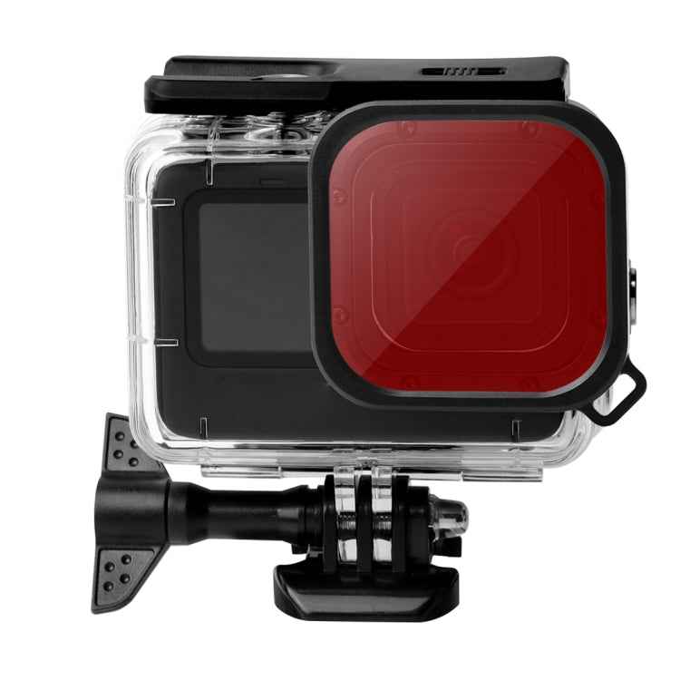 Waterproof Case + Touch Back Cover + Purple Red Pink Lens Filter for GoPro HERO10 Black / HERO9 Black