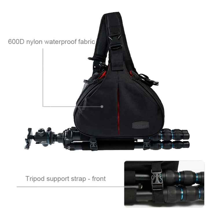 CADEN Triangle Shape Tscope Sling Shoulder Cross Digital Camera Bags Case Soft Bag with Rain Cover for Canon Nikon Sony K1, Size: 36*31*15cm