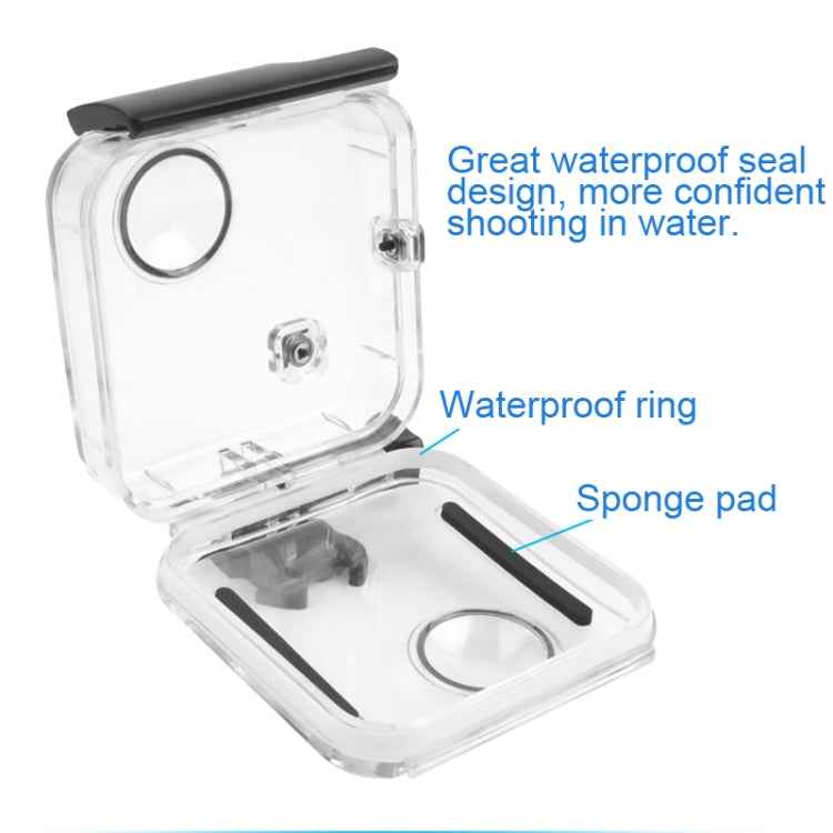 40m Waterproof Housing Protective Case for GoPro Fusion, with Buckle Basic Mount & Screw & Wrench