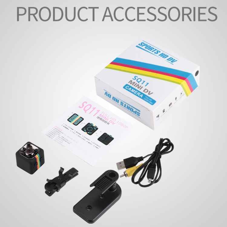 SQ11 Mini DV HD 1080P 2MP Sport Recorder Camera with Holder, Support Monitor Detection & IR Night Vision & TF Card