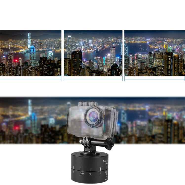 360 Degree Auto Rotation 60 Minutes Time Lapse Stabilizer Tripod Head Adapter for GoPro