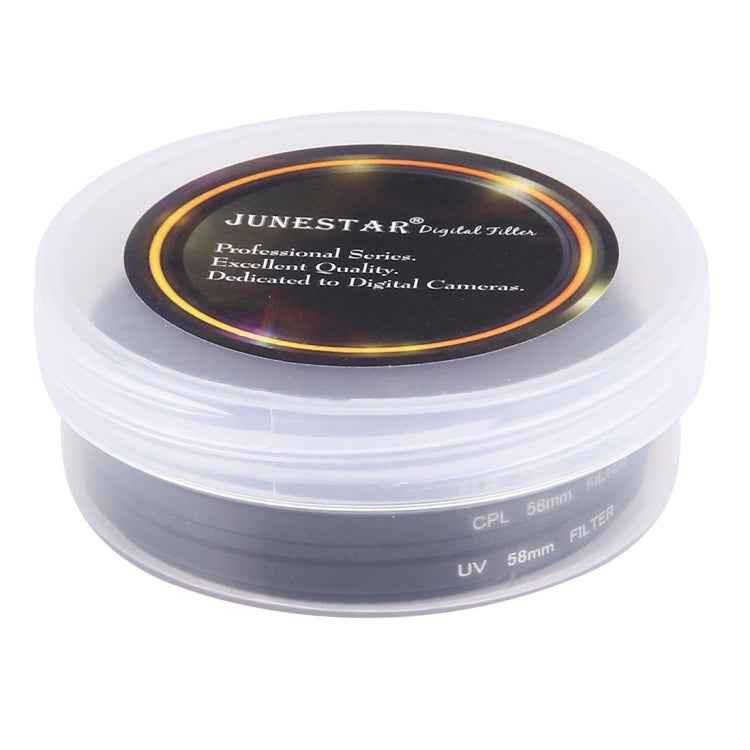 JUNESTAR 3 in 1 Proffesional 58mm Lens Filter(CPL + UV + FLD / Purple) for GoPro & Xiaomi Xiaoyi Yi Sport Action Camera
