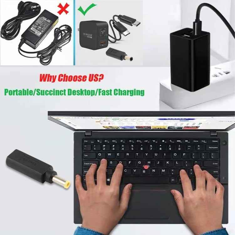 USB-C / Type-C Female to 5.0 x 1.0mm Male Plug Adapter Connector for Samsung Notebook