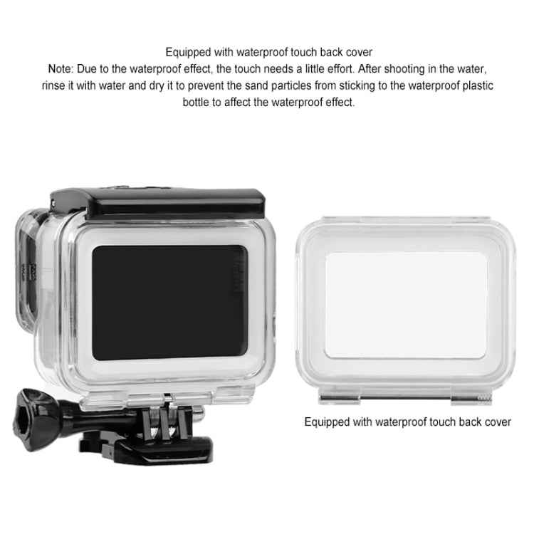 GP452 Waterproof Case + Touch Back Cover for GoPro HERO7 White / Silver