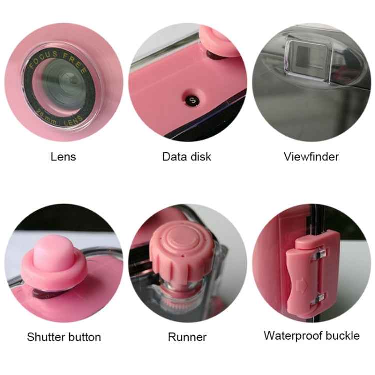 SUC4 5m Waterproof Retro Film Camera Mini Point-and-shoot Camera for Children, White, Yellow, Black White, Pink, Baby Blue