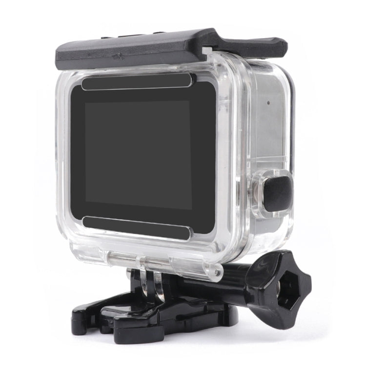 Carcasa protectora con hueco lateral para GoPro HERO7 Blanca/Plateada con esqueleto, hebilla, soporte básico y tornillo, hueco lateral