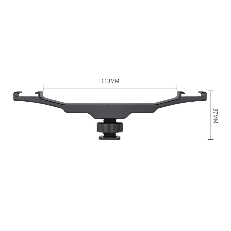 YELANGU YLG0702A Dual Cold Hot Shoe Mount Adapter Aluminum Alloy Extension Bracket, Dual Cold Hot Bracket