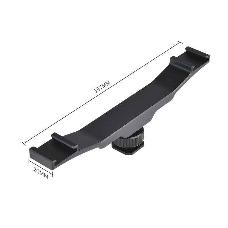 YELANGU YLG0702A Dual Cold Hot Shoe Mount Adapter Aluminum Alloy Extension Bracket