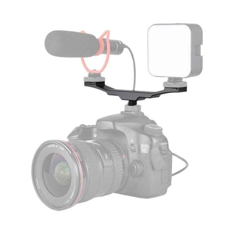 YELANGU YLG0702A Dual Cold Hot Shoe Mount Adapter Aluminum Alloy Extension Bracket