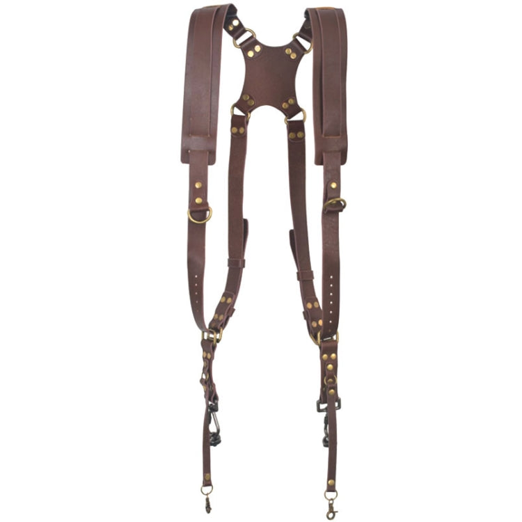 Quick Release Anti-Slip Dual Shoulder Leather Harness Camera Strap with Metal Hook for SLR / DSLR Cameras, Dual Shoulder(Brown), Dual Shoulder(Black)