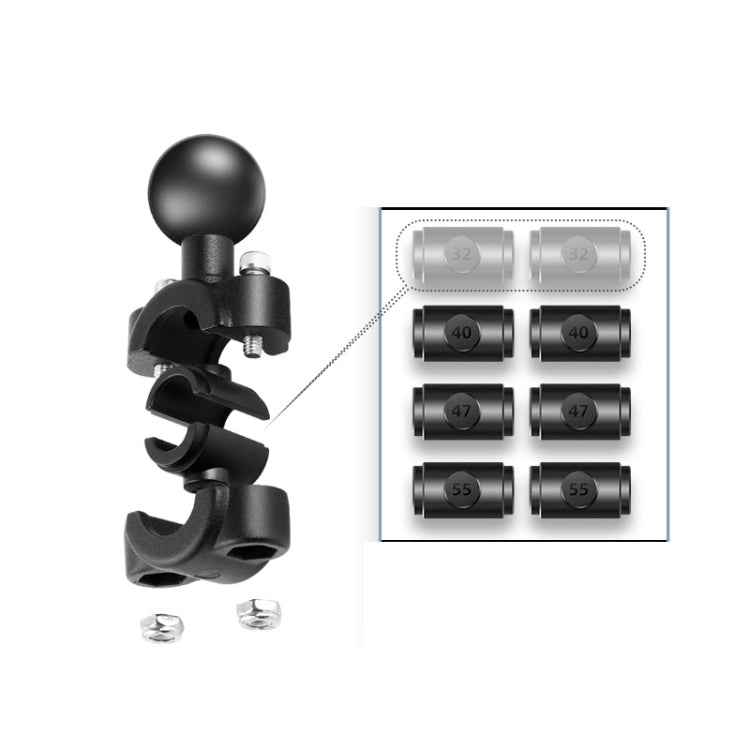 25mm Ball Head Motorcycle Rearview Mirror Fixed Mount Holder with 4 Styles Gaskets for GoPro, Insta360, DJI and Other Action Cameras