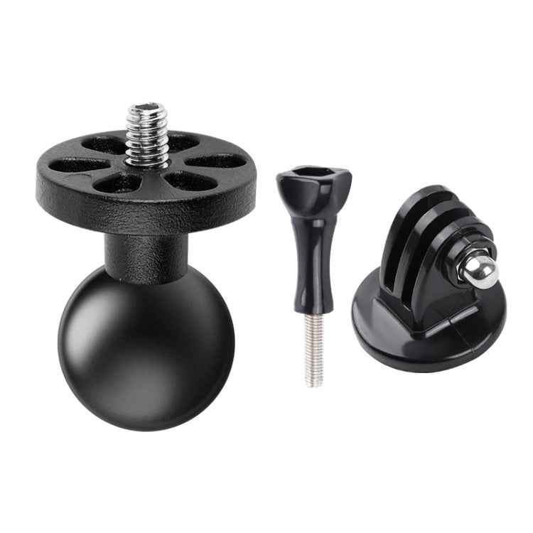 1/4 inch Screw 25mm Ball Head Motorcycle Fixed Mount Holder with Tripod Adapter & Screw for GoPro, Insta360, DJI and Other Action Cameras
