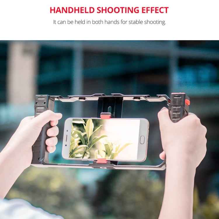 YELANGU PC02A Vlogging Live Broadcast Plastic Cage Video Rig Filmmaking Stabilizer Bracket for iPhone, Galaxy, Huawei, Xiaomi, HTC, LG, Google, and Other Smartphones