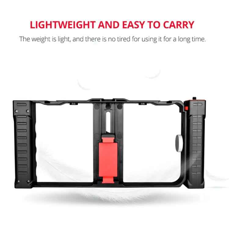 YELANGU PC02A Vlogging Live Broadcast Plastic Cage Video Rig Filmmaking Stabilizer Bracket for iPhone, Galaxy, Huawei, Xiaomi, HTC, LG, Google, and Other Smartphones